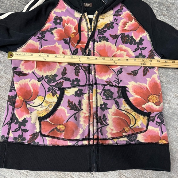 Lucky Brand Vintage Y2K Floral Cropped Sweatshirt Jacket - Picture 9 of 9